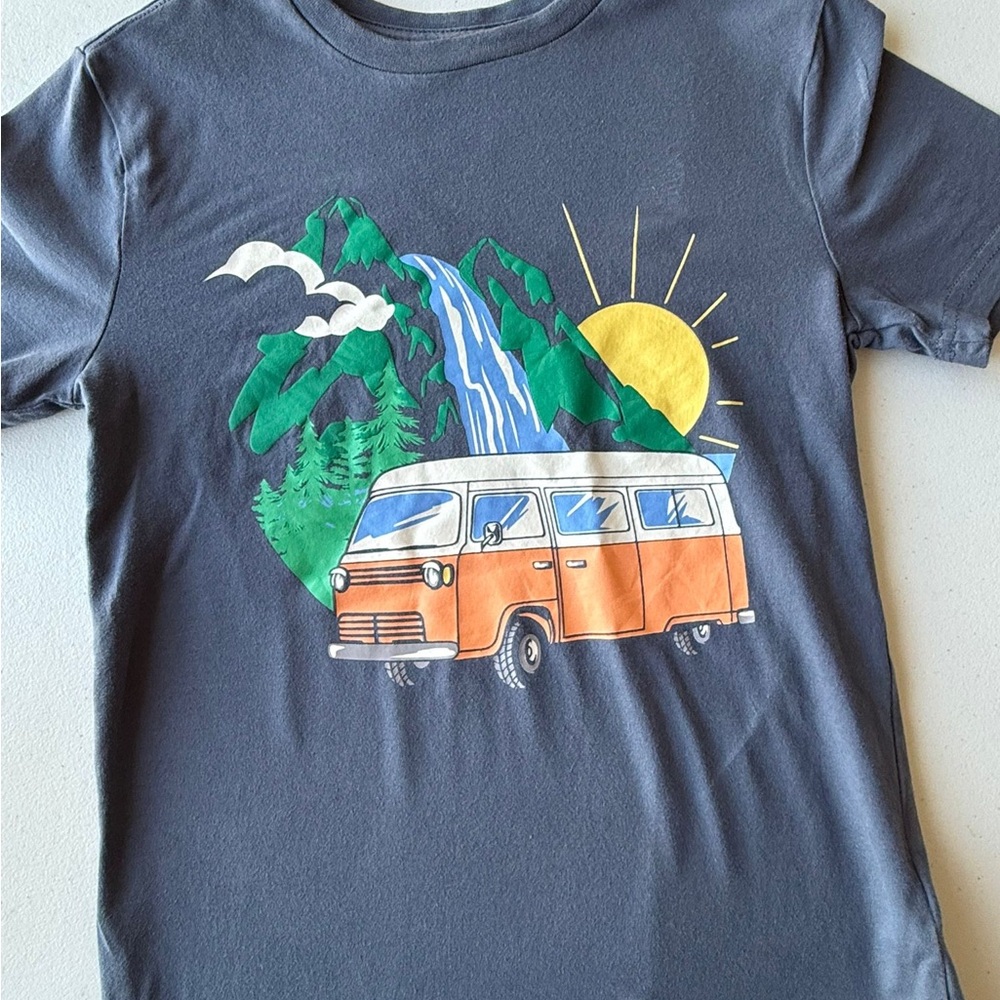 Tommy Bahama Kids Tee with Van and Nature Print - Blue